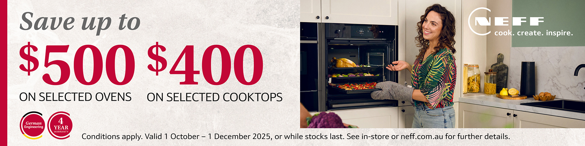 SAVE UP TO $500 ON SELECTED NEFF KITCHEN APPLIANCES