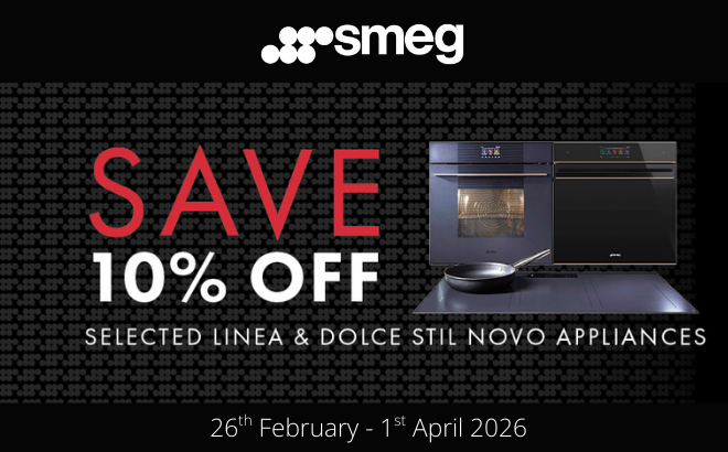 SAVE 10% OFF SELECTED SMEG LINEA AND DOLCE STIL NOVO APPLIANCES