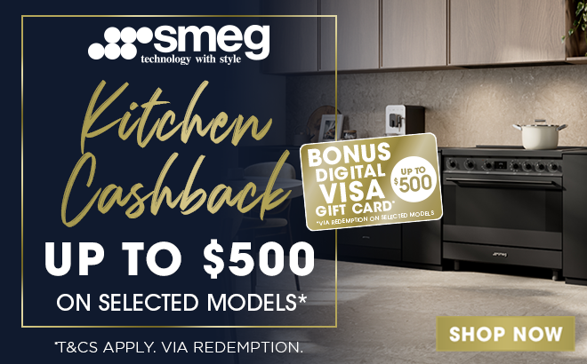 Smeg Kitchen Cashback - Up to $500 Cashback on selected Smeg models*