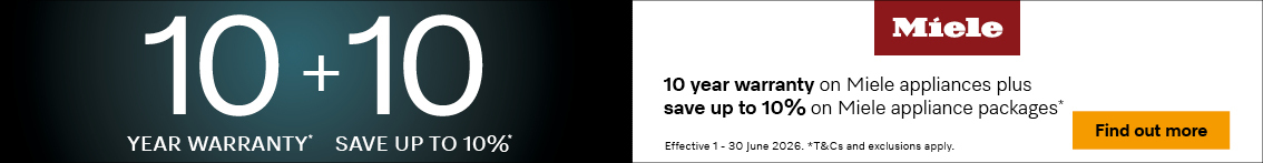 Miele Promo - 10 Year Warranty Plus Save Up To 10% On Miele Appliance Packages* - Learn More