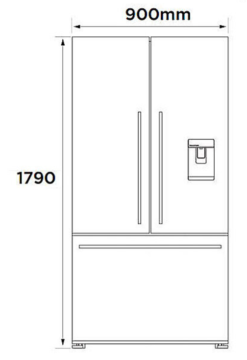 Fisher & Paykel 569L Net Black French Door Fridge With Ice Maker