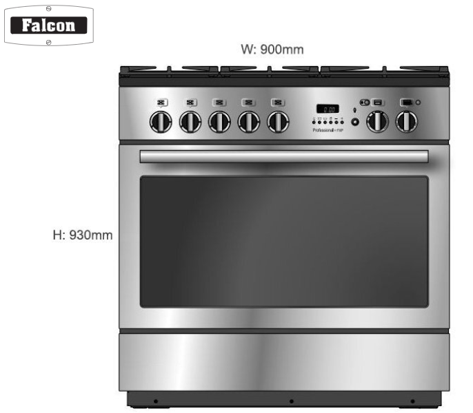 Falcon 90cm Black Professional Fx Pyrolytic Dual Fuel Freestanding Oven