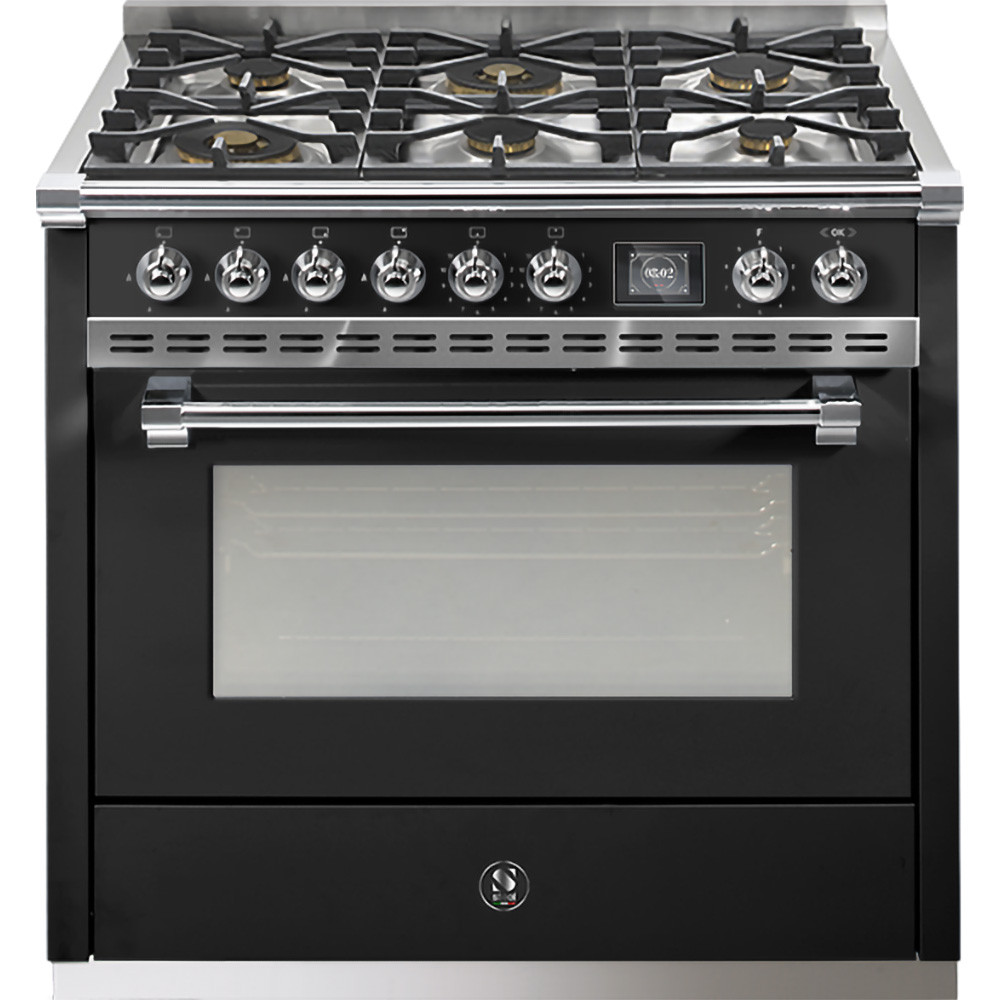 Steel 90cm Ascot Dual Fuel Freestanding Oven - Combi-Steam - 6 Burner - AQ9S-6W + COLOUR