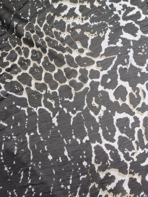 Black and White Animal Print Pattern, Yoryu chiffon - Crinkle
