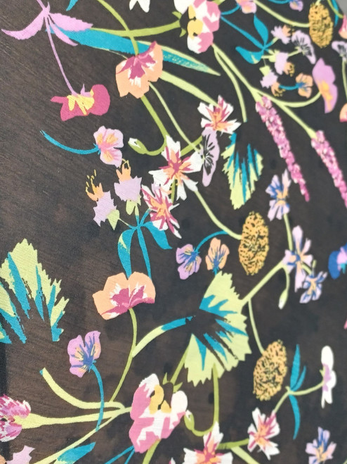 Floral Multi Color Flowery Pattern Yoryu chiffon - Crinkle