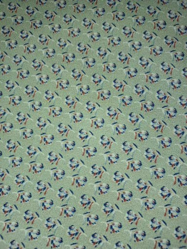 Olive Green with a Ditzy - Mini Floral Design, Poly Crepe, Georgette