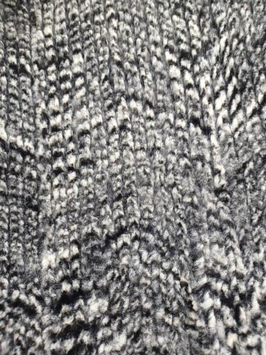 Heathered Black and White Ribbed Faux Fur, Polyester