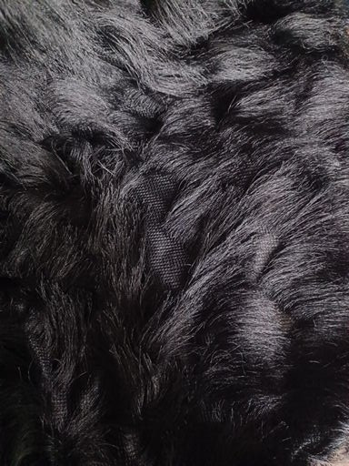 Black Mesh with Clumps of Black Tinsel, Polyester