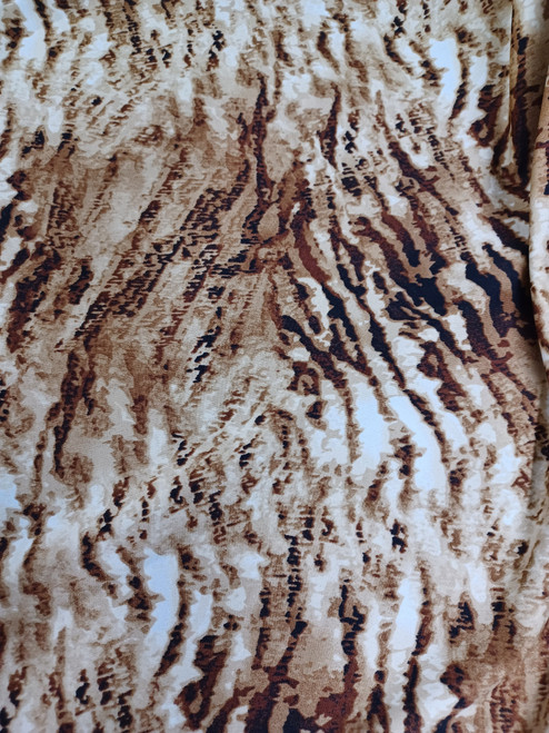 Camel Brown and White Animal Print ITY, Polyester
