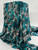 Teal & Black Snakeskin Print Yoryu Chiffon Fabric by the Yard.
