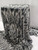 Wide shot of draped Black and White Watercolor Zebra Abstract Yoryu Chiffon fabric showing fluid drape and vertical crinkle texture.