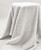 High-quality white sherpa faux fur fabric with a soft, curly texture, draped