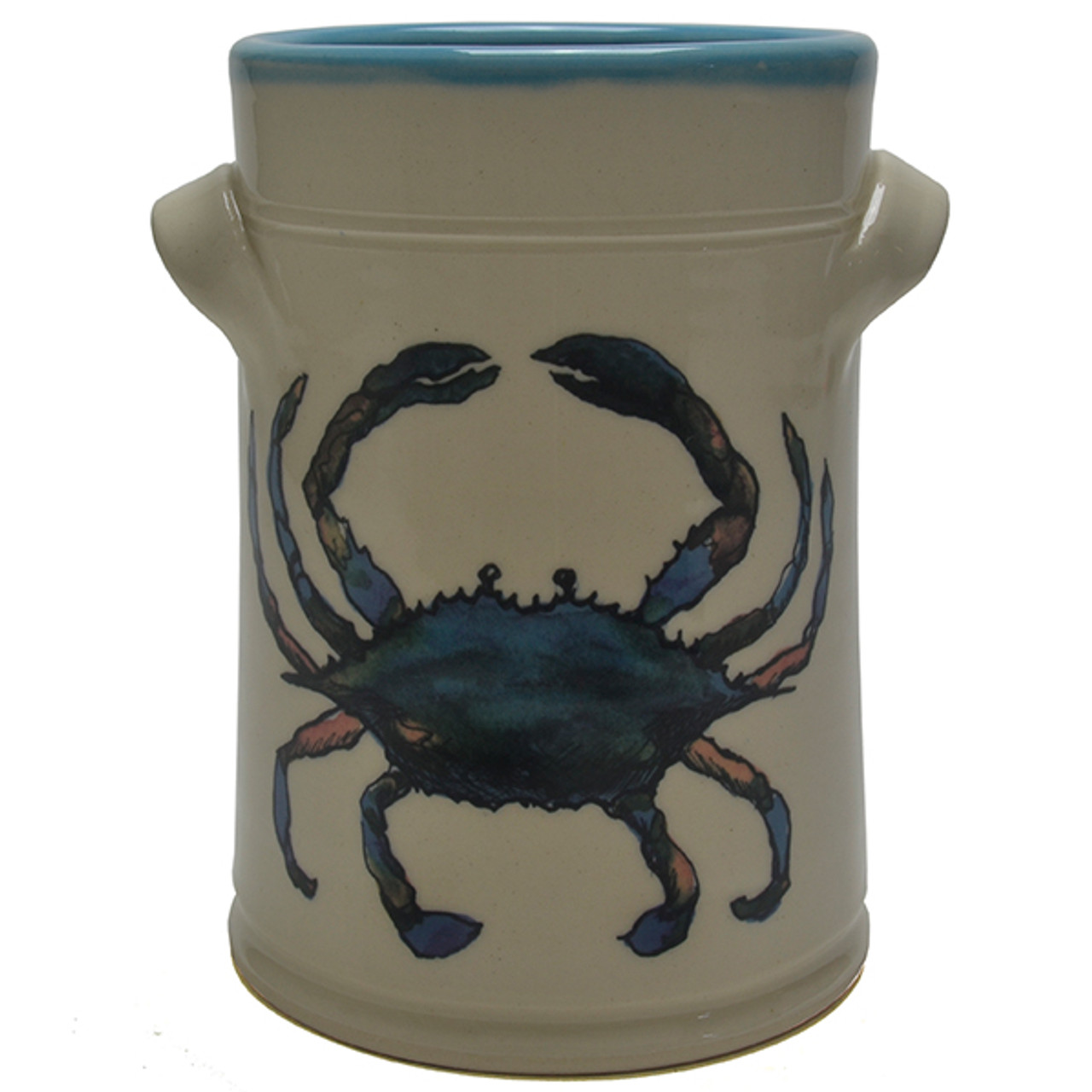 Blue Crab Ceramic Utensil or Wine Bottle Holder