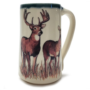 WHITETAIL DEER BLACK 20oz COFFEE MUG