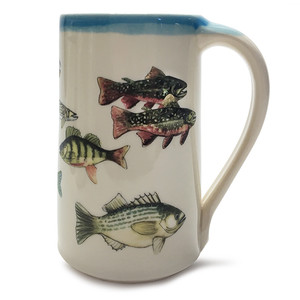 Stein 20 oz - Fish - May your fisherman friend enjoy his favorite fishing tales when drinking his beverage of choice.