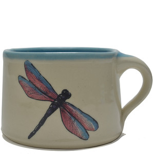 Iced Coffee Glass Mug, Dragonfly Coffee Mug Cup