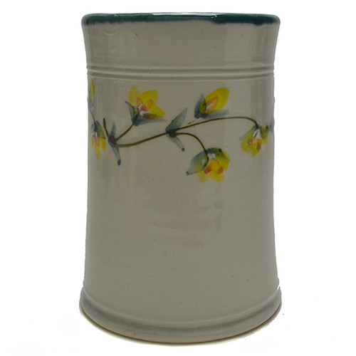 Utensil Holder - Gold Flower Vine