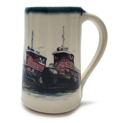 Stein 20  oz - Tug Boats - Artwork inspired by our beloved tugs in Portsmouth, NH.