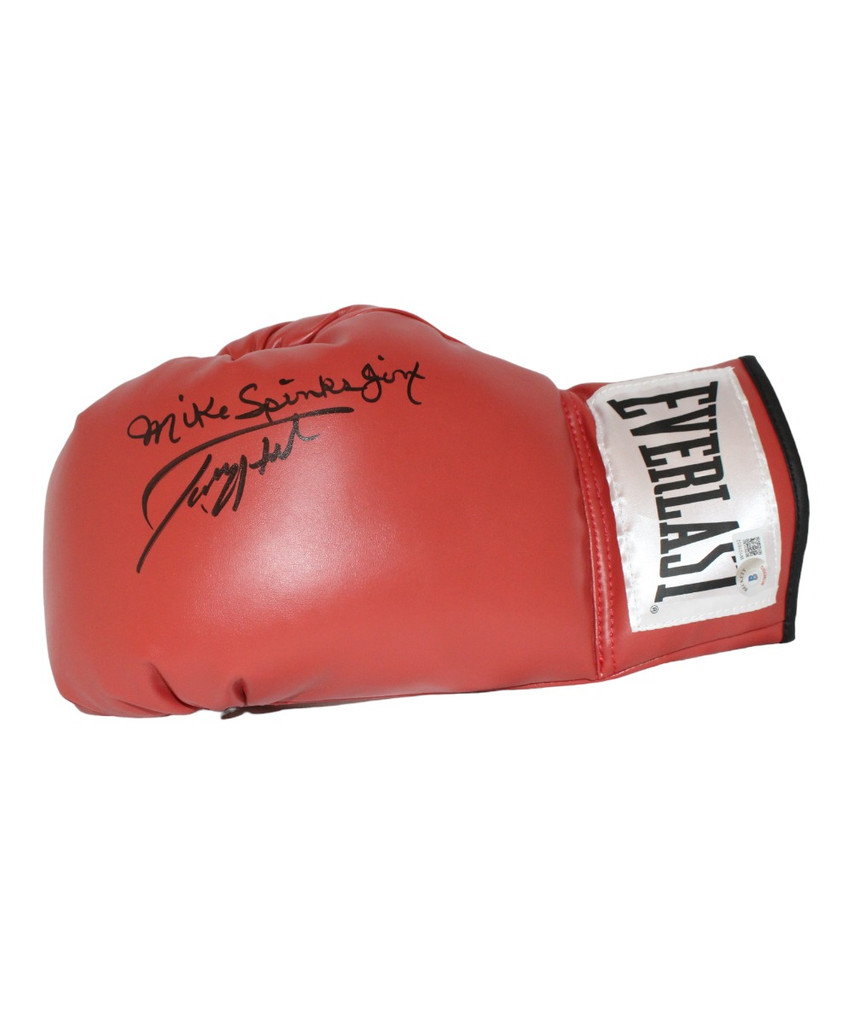 Larry Holmes Autographed/Signed Red Left Boxing Glove Beckett