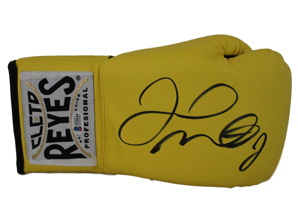 Floyd Mayweather Jr Signed Cleto Reyes Yellow Right Hand Boxing Glove BAS