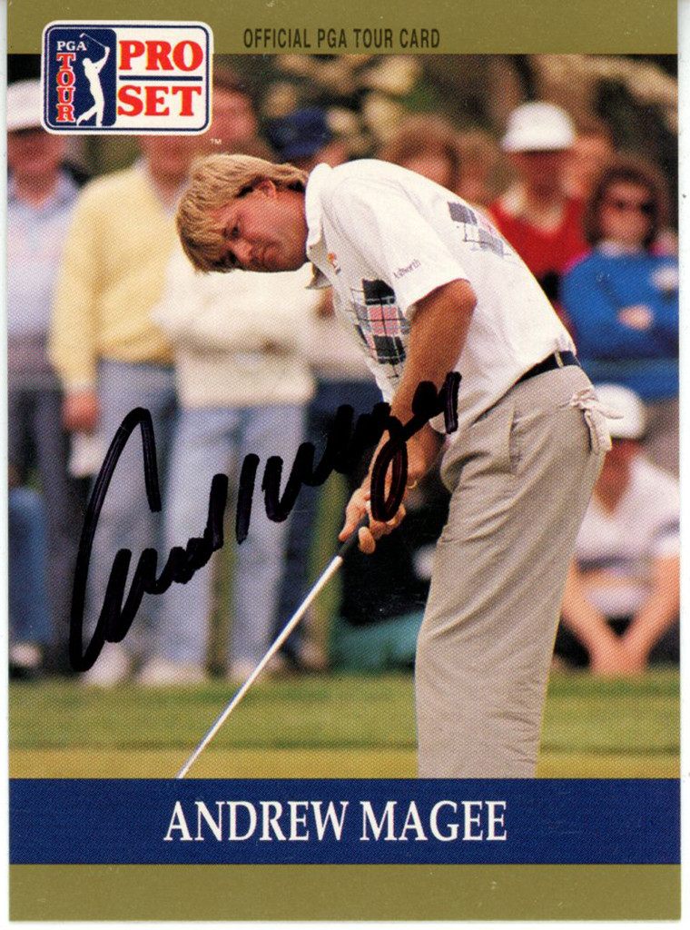 Andrew Magee Autographed 1990 Pro Set #74 Trading Card Beckett 44873