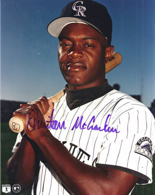 Quinton McCraken Autographed Colorado Rockies 8x10 Photo (Bat on Shoulder)