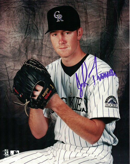 John Thomson Autographed Colorado Rockies 8x10 Photo Gold