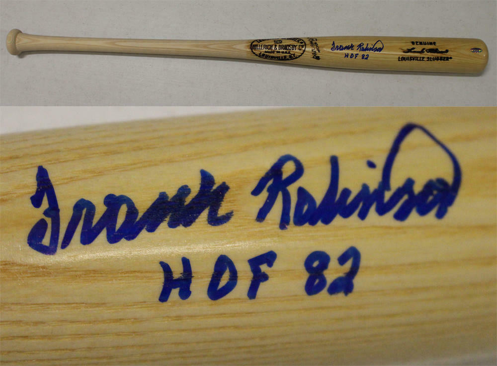 Frank Robinson Autographed Baltimore Orioles Blonde Baseball Bat HOF Steiner