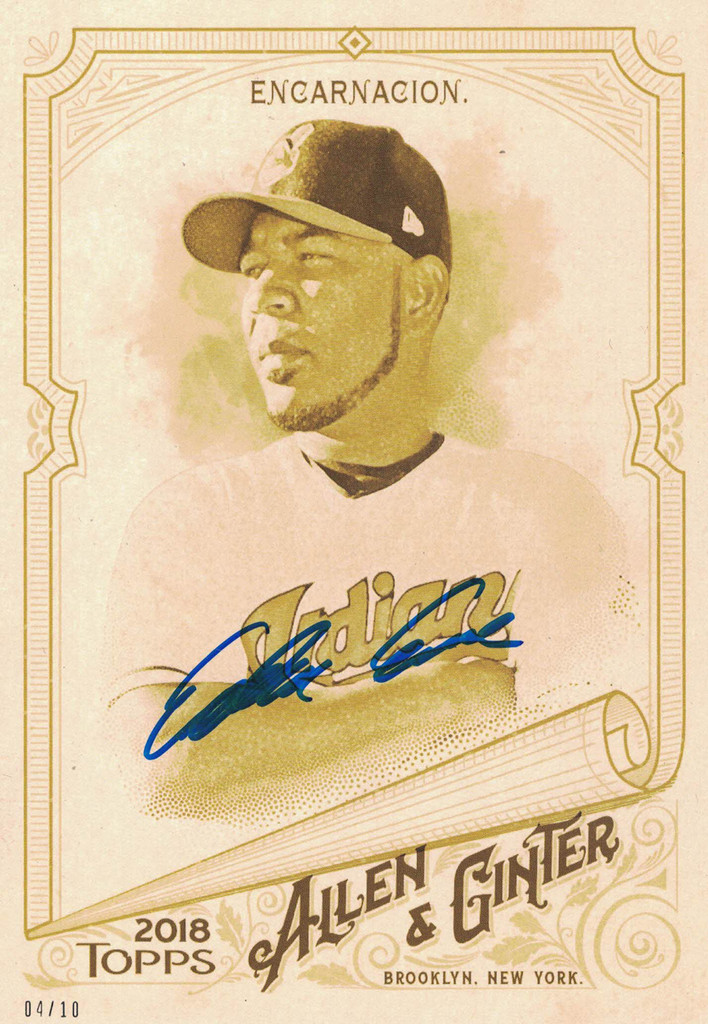 Edwin Encarnacion Signed Cleveland Indians 5x7 Topps Allen & Ginters JSA
