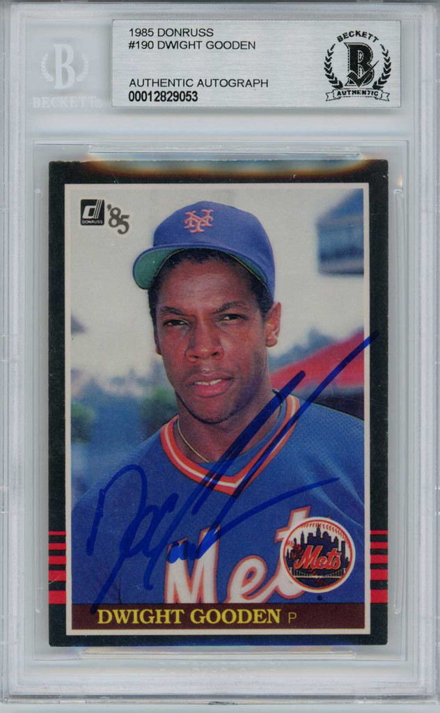 Dwight Gooden Autographed/Signed 1985 Donruss #190 Trading Card BAS Slab