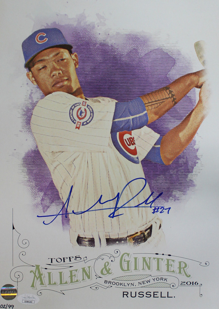 Addison Russell Signed Chicago Cubs 11x14 Allen & Ginters Photo 2/99 JSA