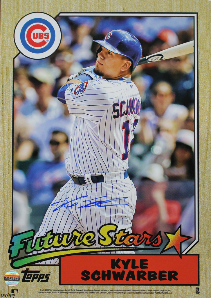 Kyle Schwarber Autographed Chicago Cubs 11x14 Photo Topps 9/99 Lojo