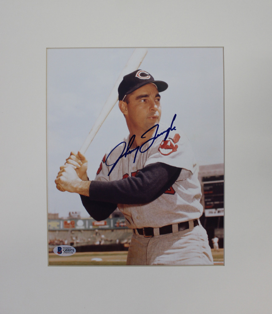 Johnny Temple Autographed Cleveland Indians Matted 8x10 Photo BAS