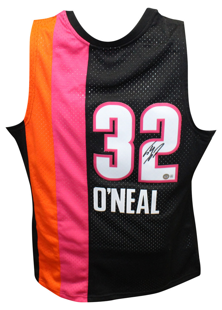 Shaq O'neal Signed Miami Heat M&N Swingman Jersey Beckett