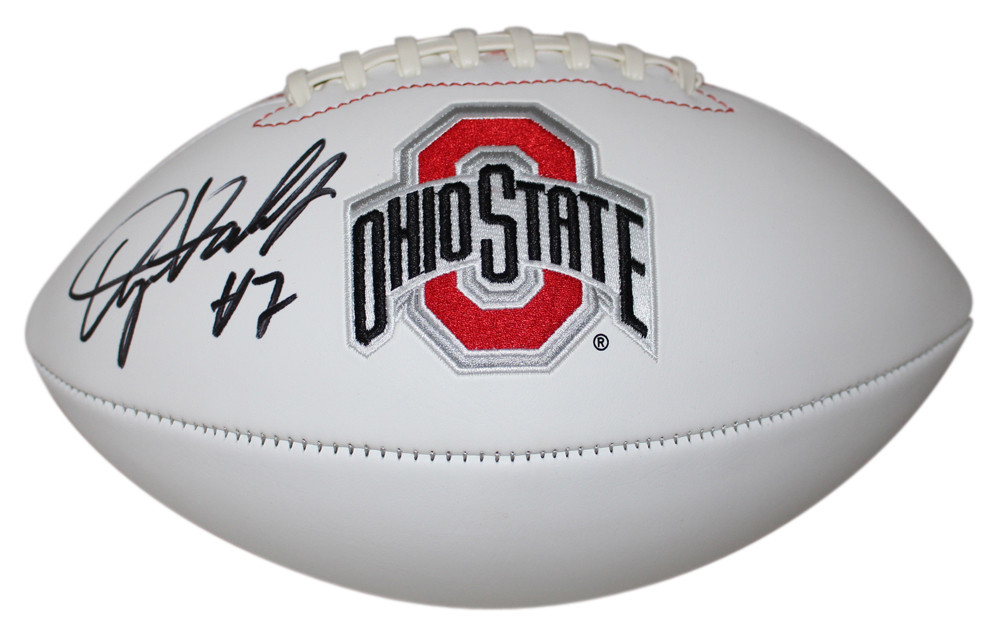 Dwayne Haskins Autographed/Signed Ohio State Buckeyes Logo Football BAS