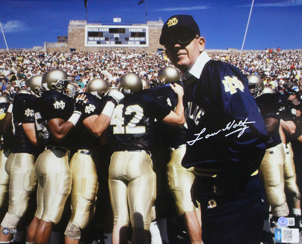 Lou Holtz Autographed/Signed Notre Dame Fighting Irish 16x20 Photo BAS