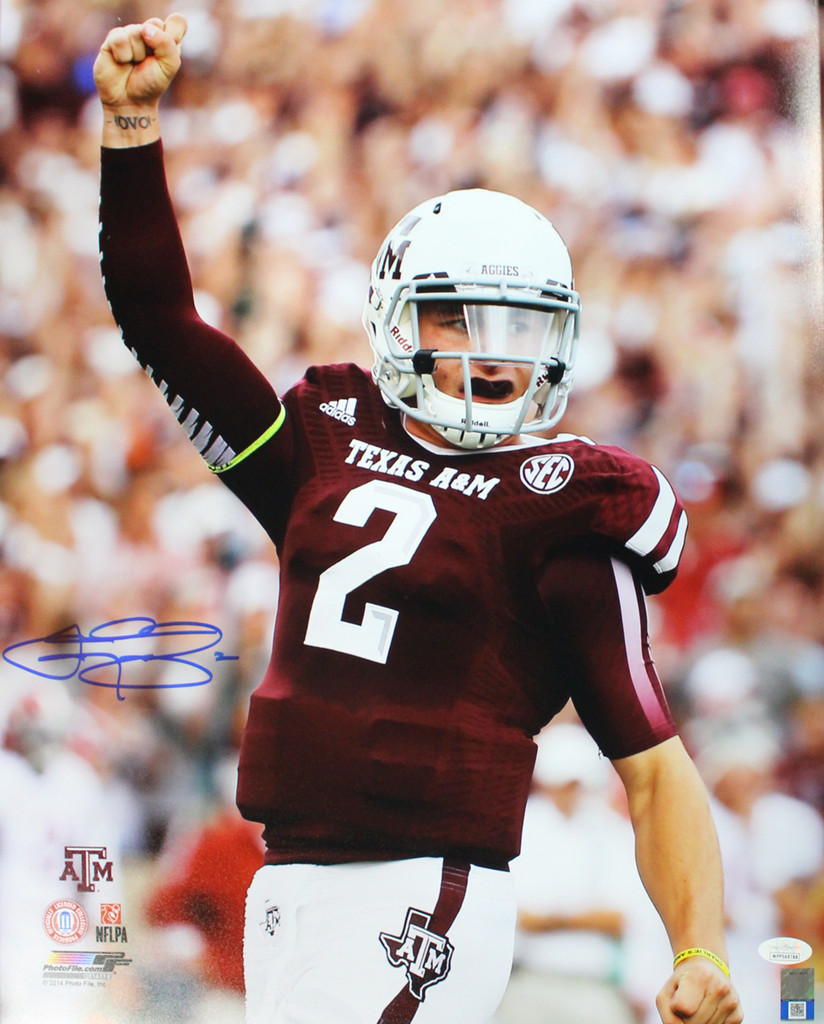 Johnny Manziel Autographed/Signed Texas A&M Aggies 16x20 Photo JSA PF