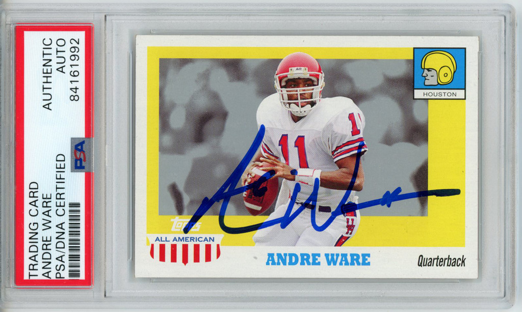 Andre Ware Autographed 2005 Topps All American Trading Card PSA Slab