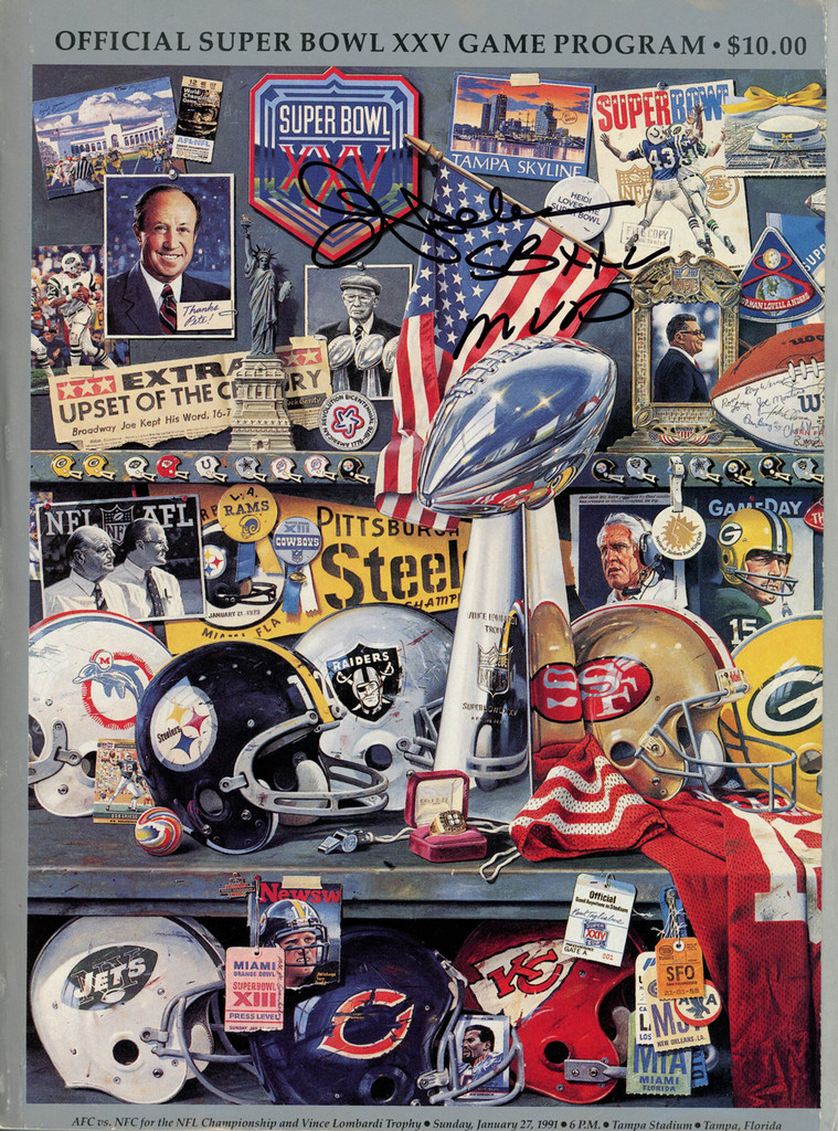 Ottis Anderson Autographed Super Bowl XXV Program SB MVP Beckett