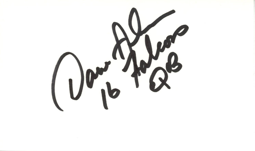 Dave Archer Autographed Atlanta Falcons Index Card Falcons QB BAS 45399