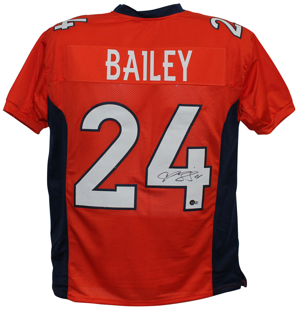 Champ Bailey Autographed/Signed Pro Style Orange XL Jersey Beckett