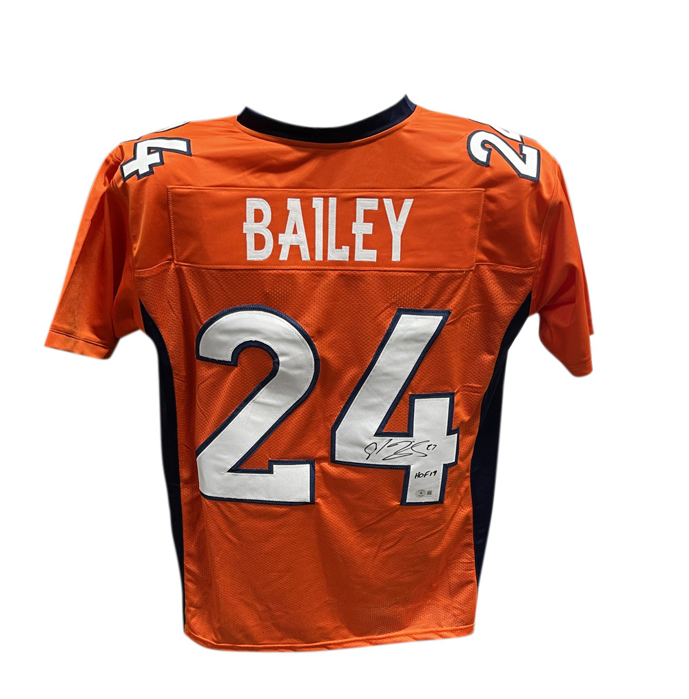 Champ Bailey Autographed/Signed Pro Style Jersey Navy Beckett