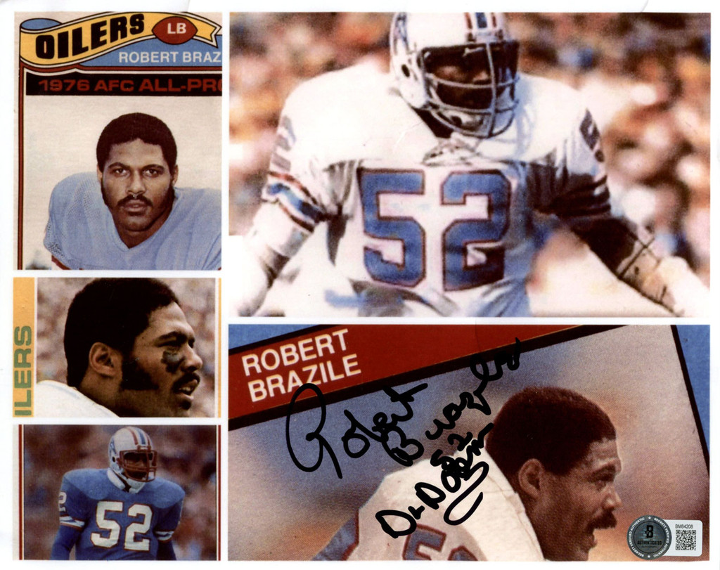 Robert Brazile Autographed Houston Oilers 8x10 Photo Beckett 45584
