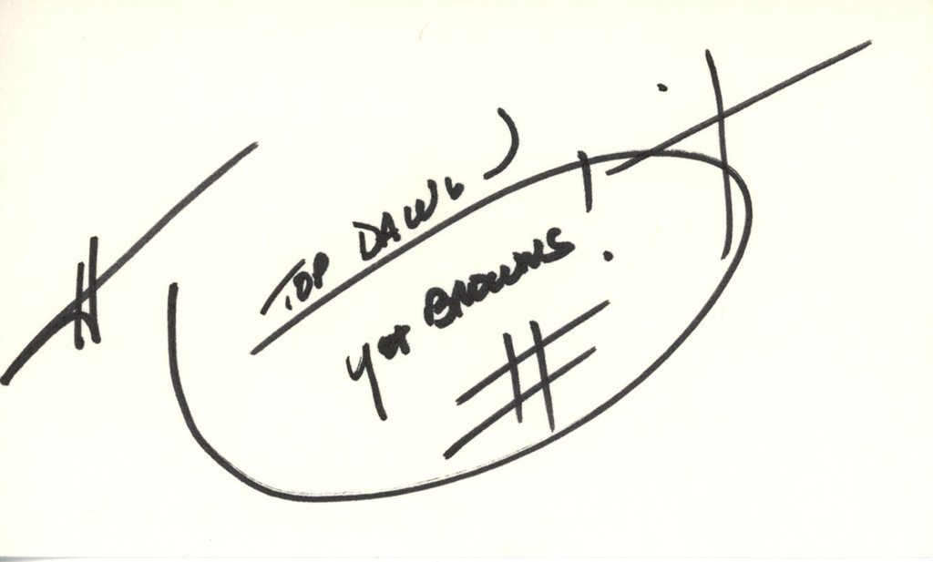 Hanford Dixon Autographed Cleveland Browns Index Card Beckett 45397