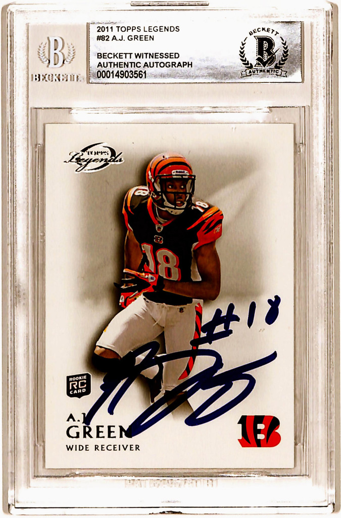 AJ Green Autographed 2011 Topps Legends #82 Rookie Card Beckett Slab