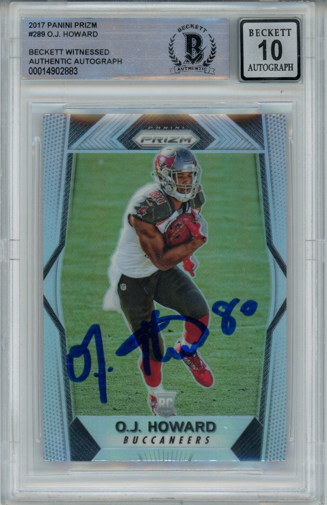 OJ Howard Signed Tampa Bay Bucs 2017 Prizm #289 Beckett Auto 10