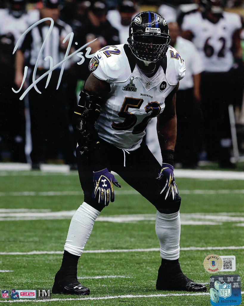 Ray Lewis Autographed/Signed Baltimore Ravens 8x10 Photo Beckett