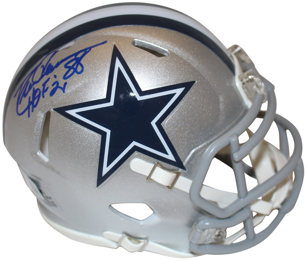 Drew Pearson Autographed Dallas Cowboys Speed Mini Helmet HOF BAS