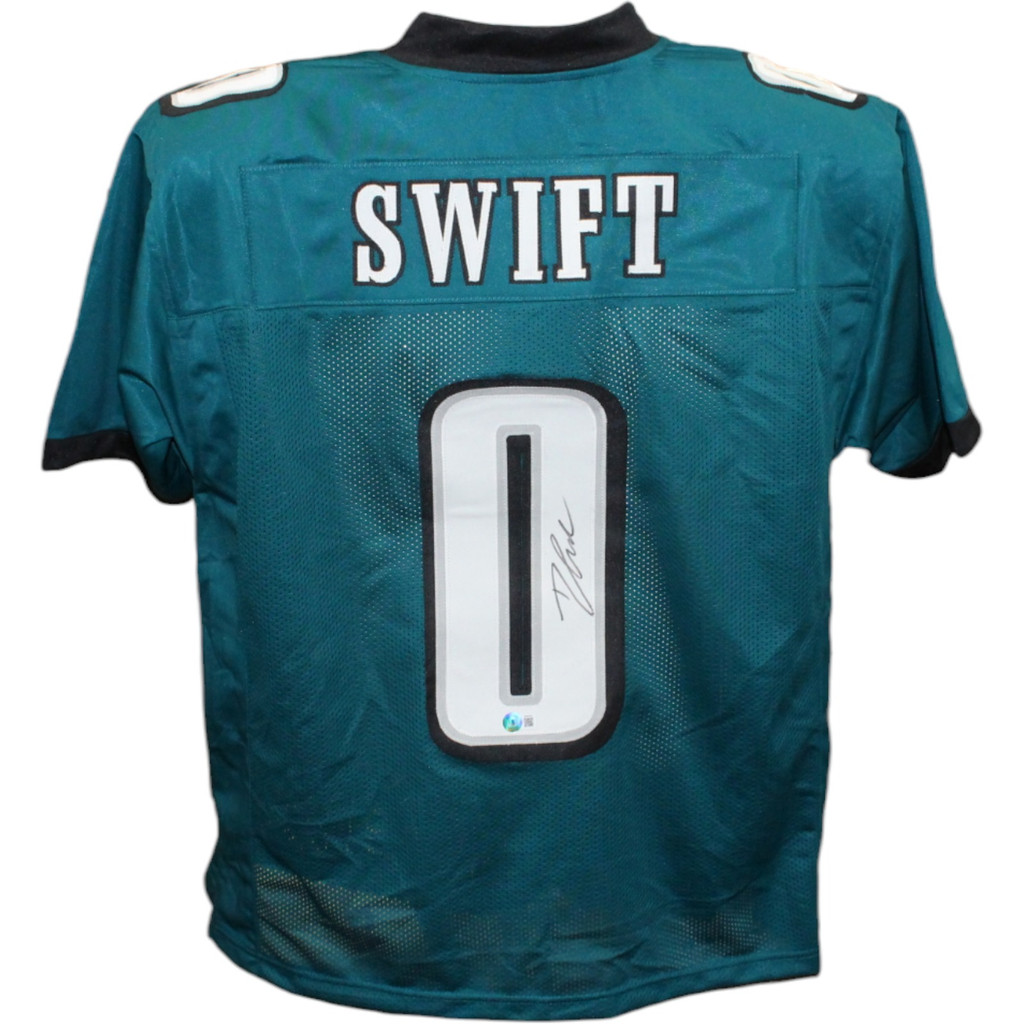 D'Andre Swift Autographed/Signed Blue Pro Style Jersey Beckett