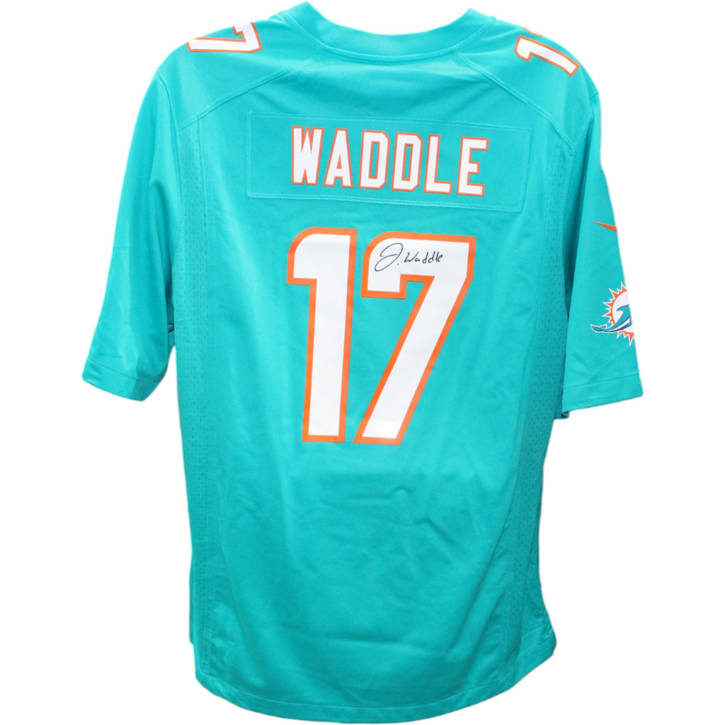 Jaylen Waddle Autographed Miami Dolphina Aqua Nike Jersey FAN 45792